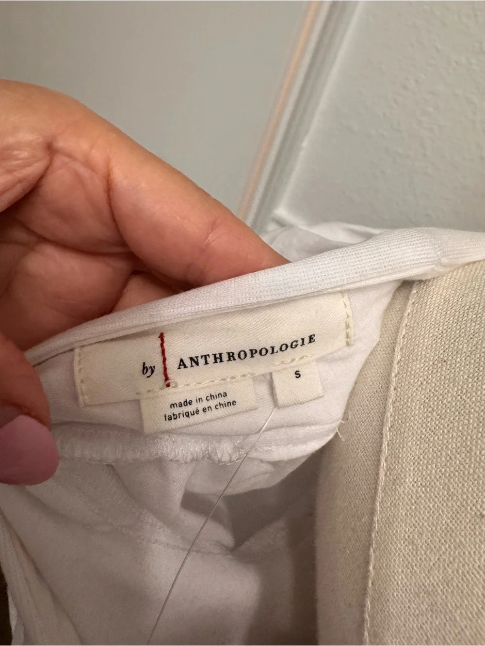 Anthropologie White Square Neck Puff Sleeve Top